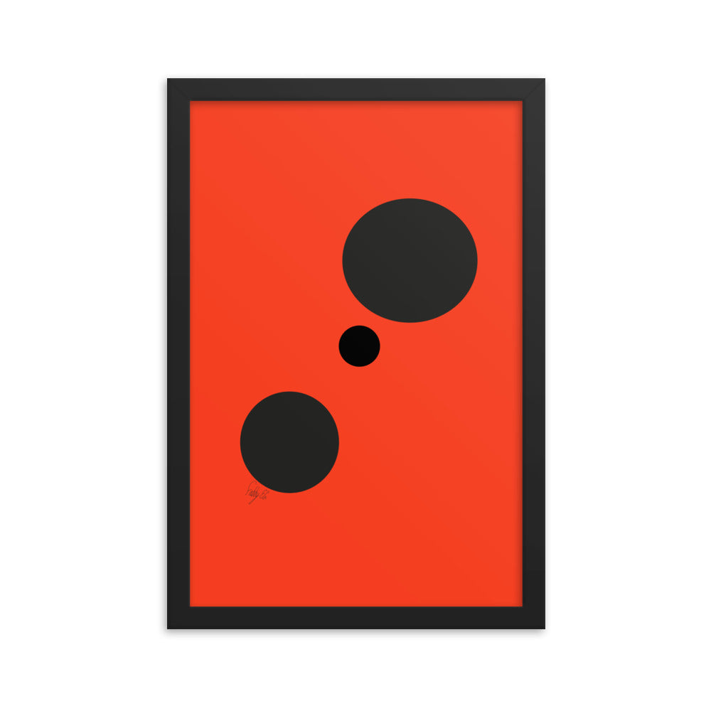 Dots orange framed poster