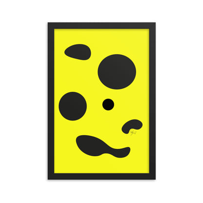 Dots yellow framed poster