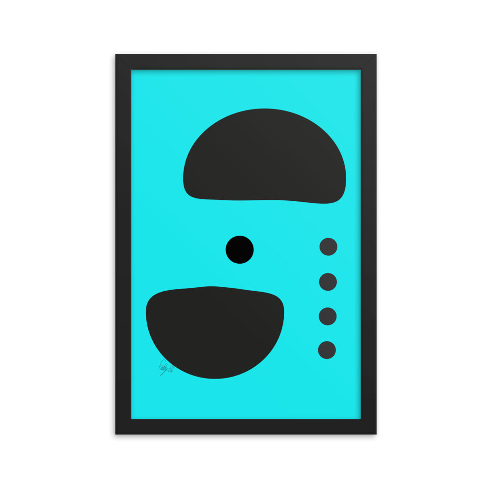 Dots taking sides blue framed poster