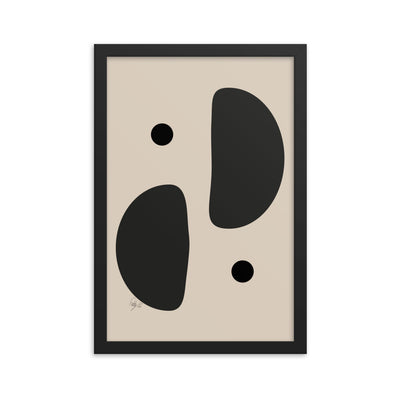 Mirror effect dots pale framed poster