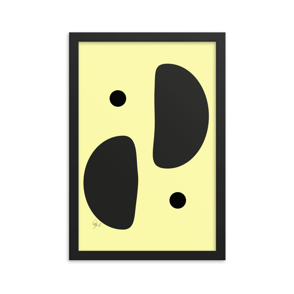 Mirror effect dots yellow warmth framed poster