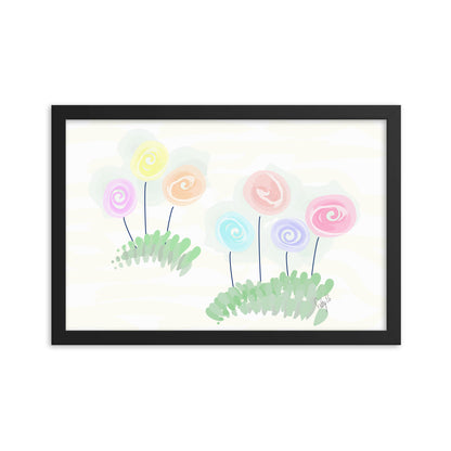 Women’s day flowers framed poster