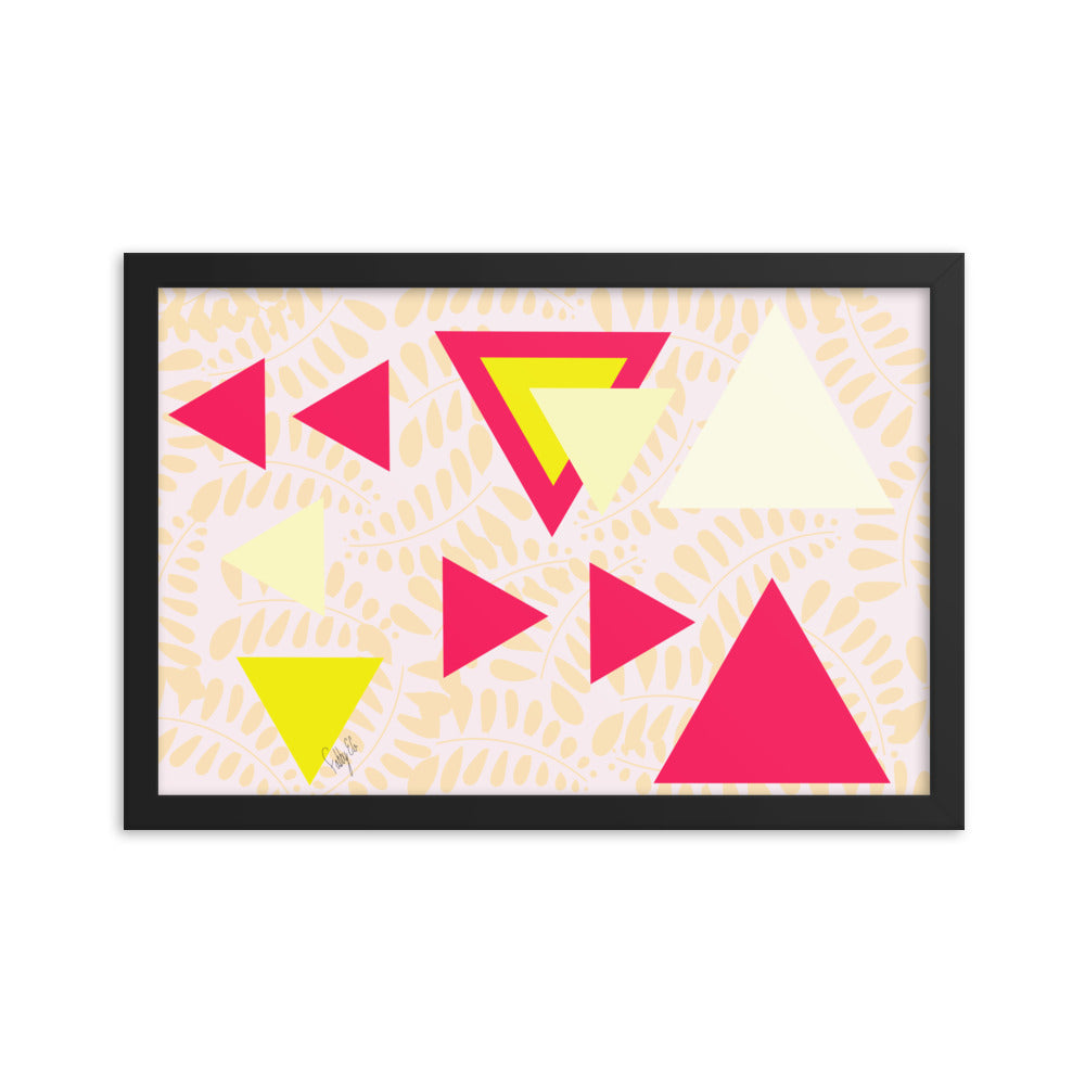 Triangular petals framed poster