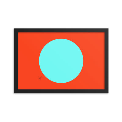 Circling around orange framed poster