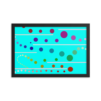 Follow along cyan blue framed poster