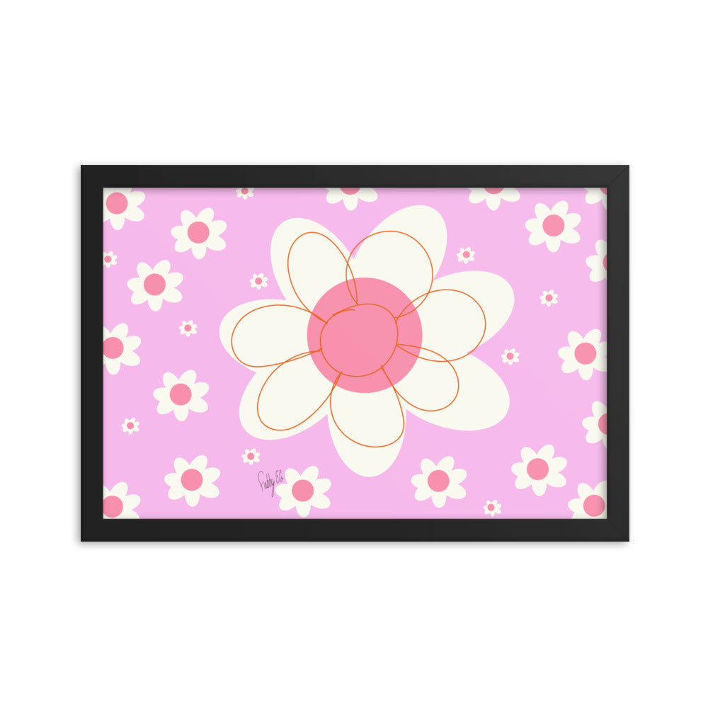 Yellow flower framed poster