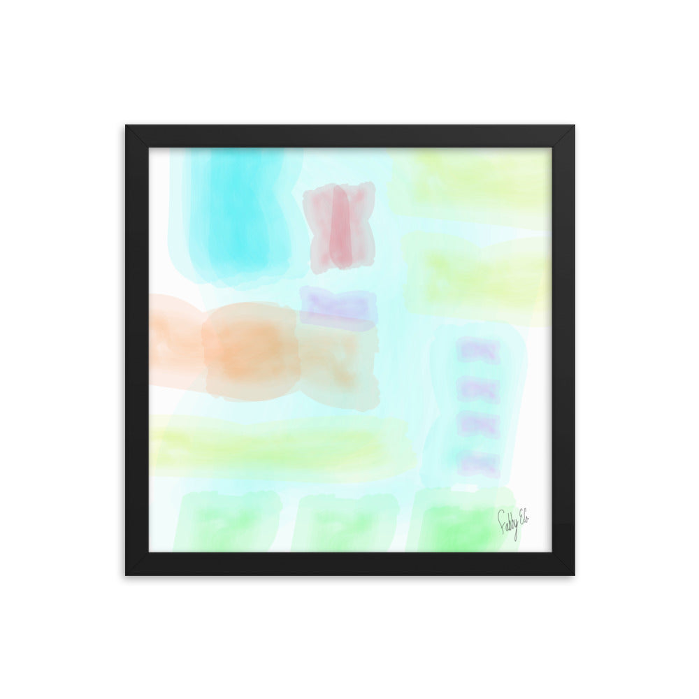Watercolor abstract framed poster