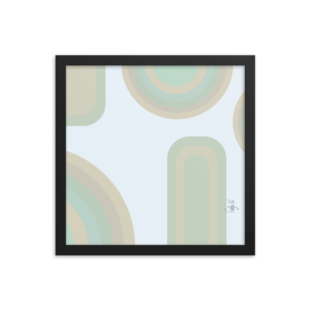 Neutral patterns blue framed poster