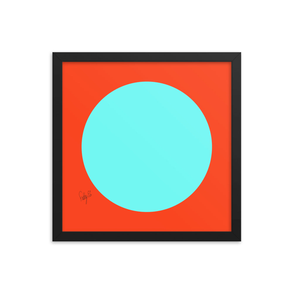 Circling around orange framed poster