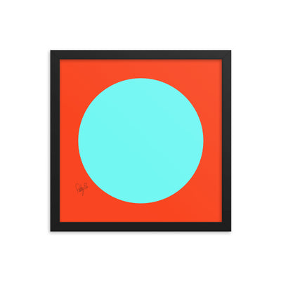 Circling around orange framed poster