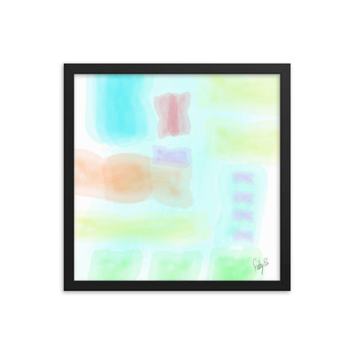 Watercolor abstract framed poster