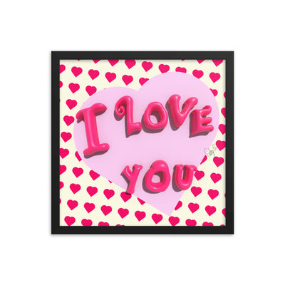I love you heart framed poster