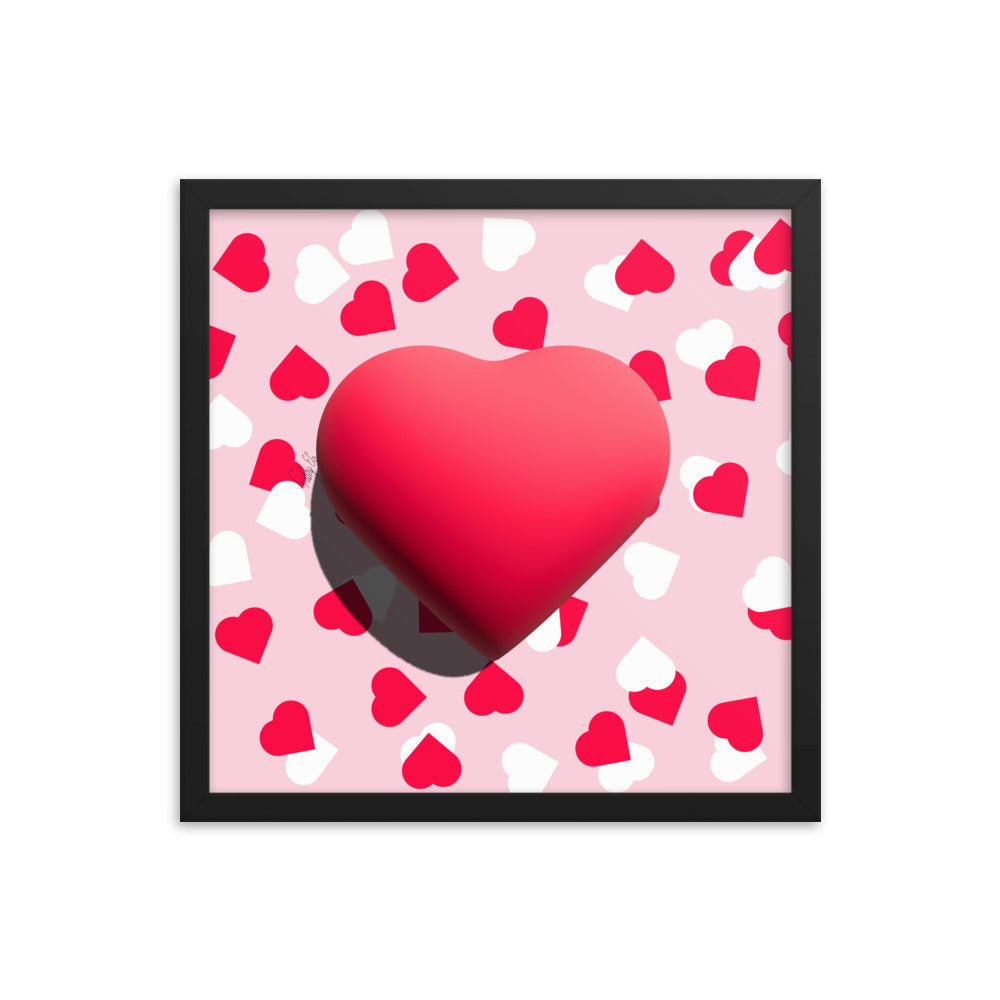 Valentines heart for love framed poster