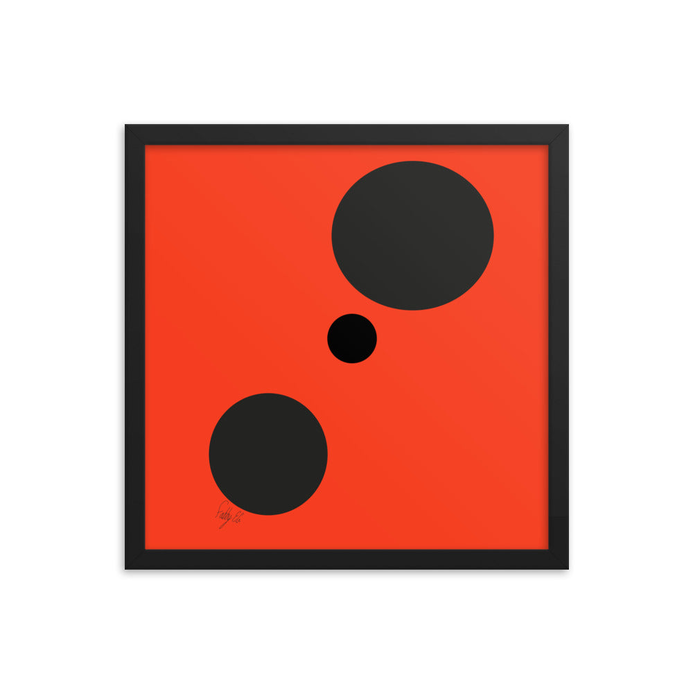 Dots orange framed poster