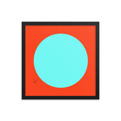 Circling around orange framed poster