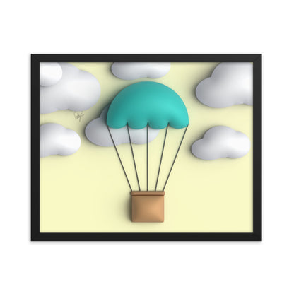 Air ballon framed poster