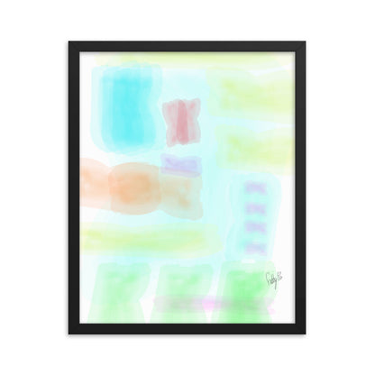 Watercolor abstract framed poster