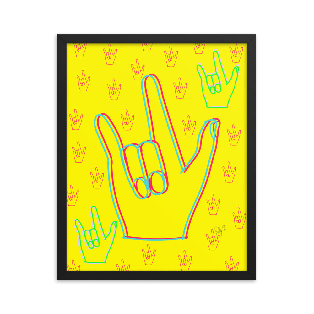 I love you sign language framed poster