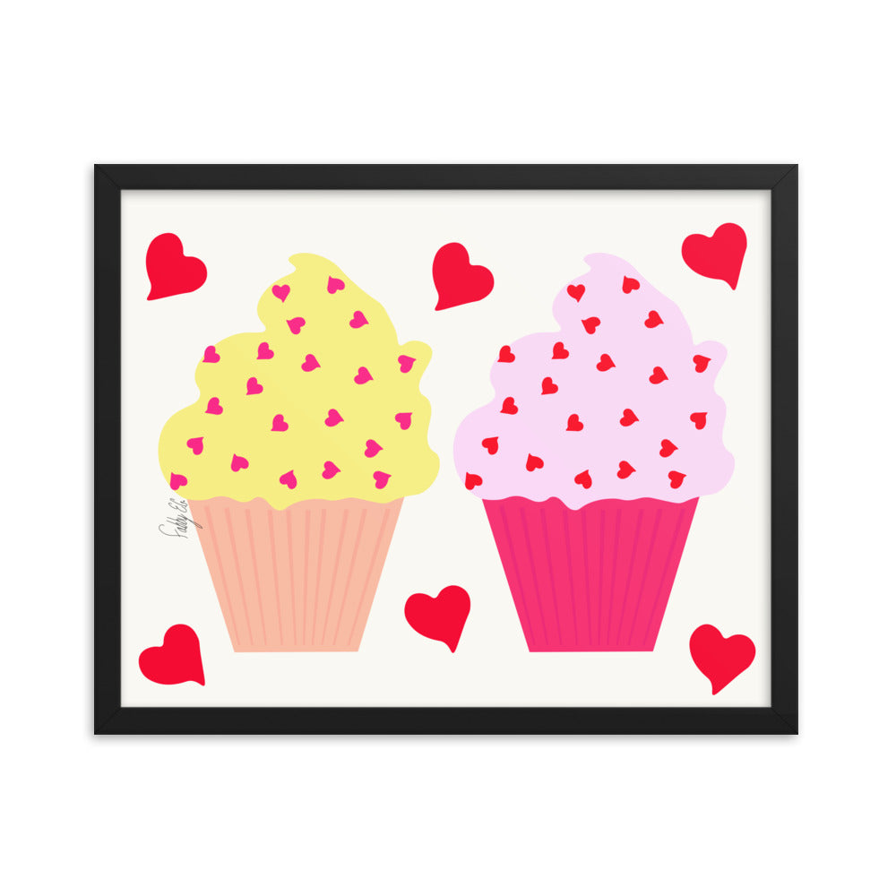 In memory of love cupcakes framed poster