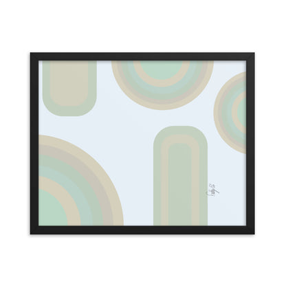 Neutral patterns blue framed poster