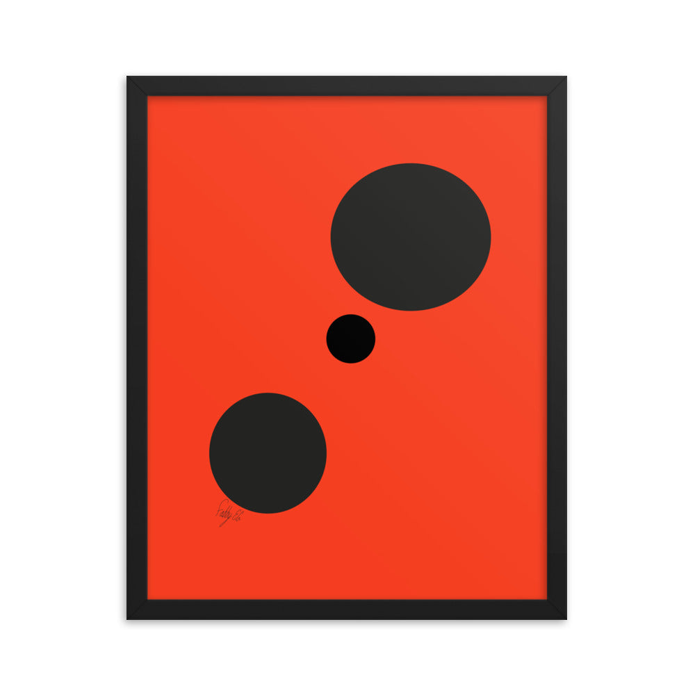 Dots orange framed poster