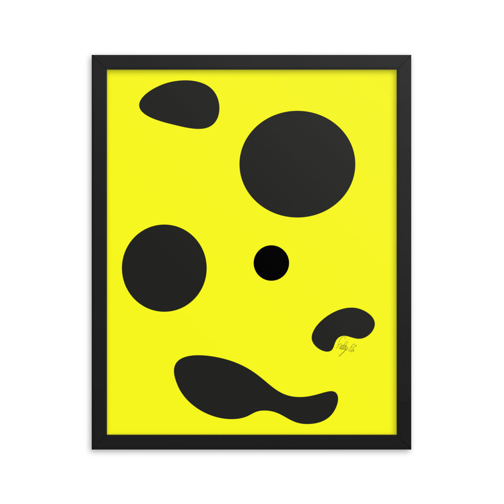 Dots yellow framed poster