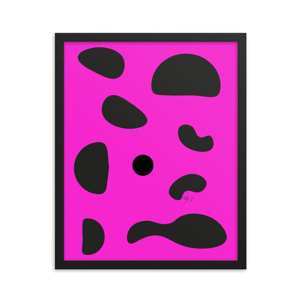 Dots pink framed poster