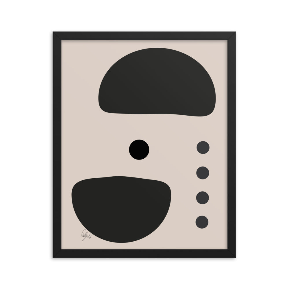 Dots taking sides Light pale framed poster