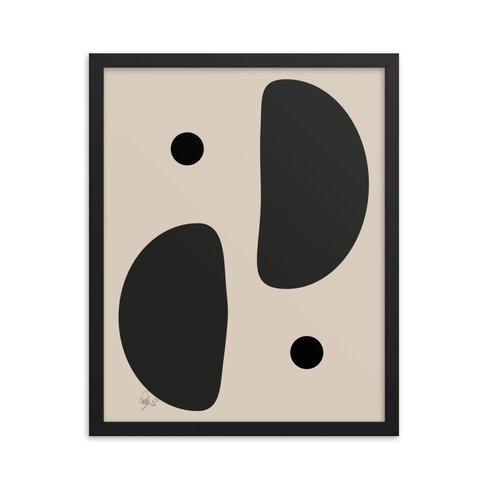 Mirror effect dots pale framed poster