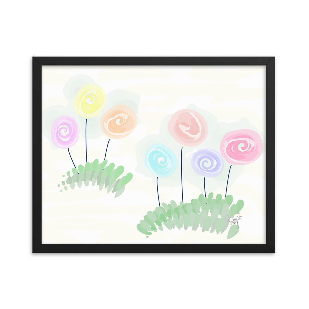 Women’s day flowers framed poster