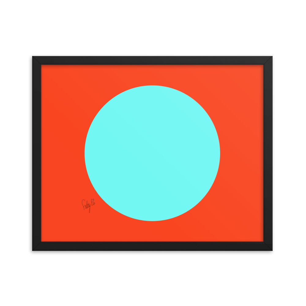 Circling around orange framed poster