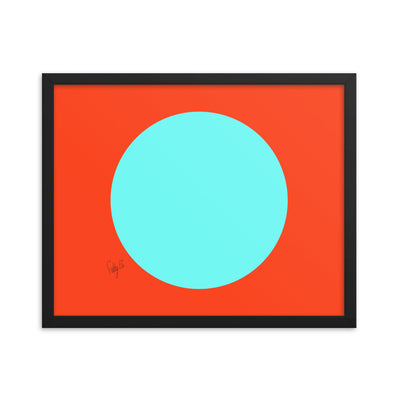 Circling around orange framed poster