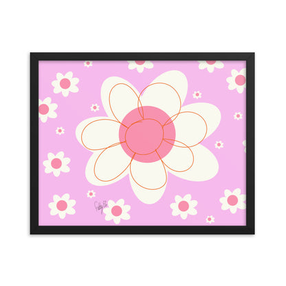 Yellow flower framed poster