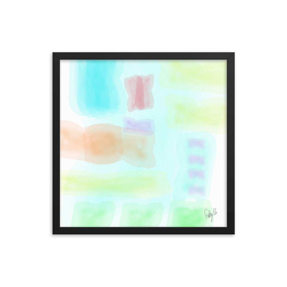 Watercolor abstract framed poster