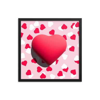 Valentines heart for love framed poster