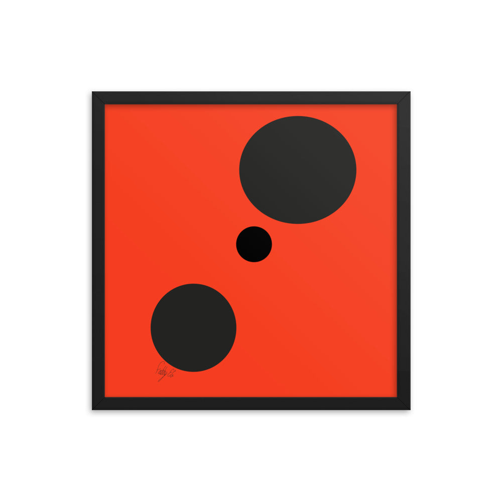 Dots orange framed poster