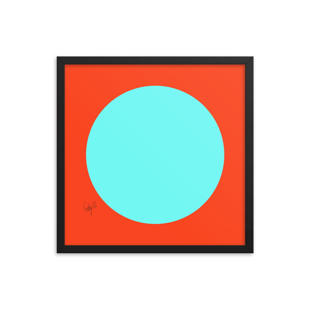 Circling around orange framed poster