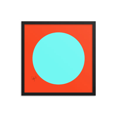 Circling around orange framed poster