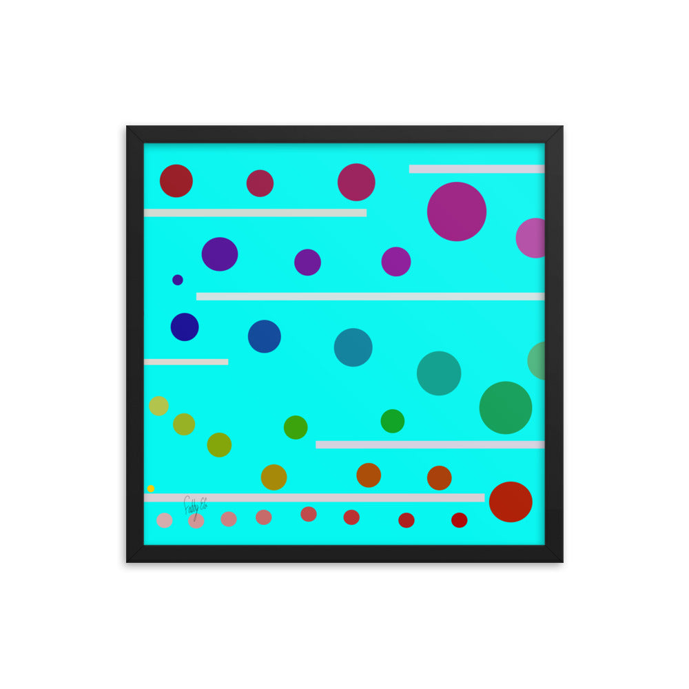 Follow along cyan blue framed poster