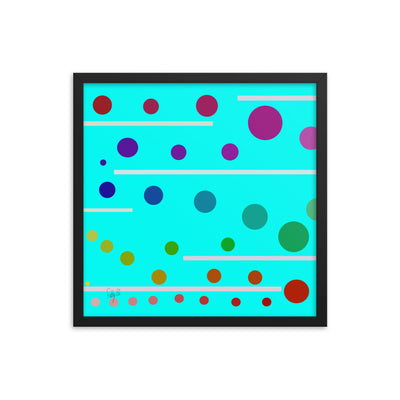 Follow along cyan blue framed poster
