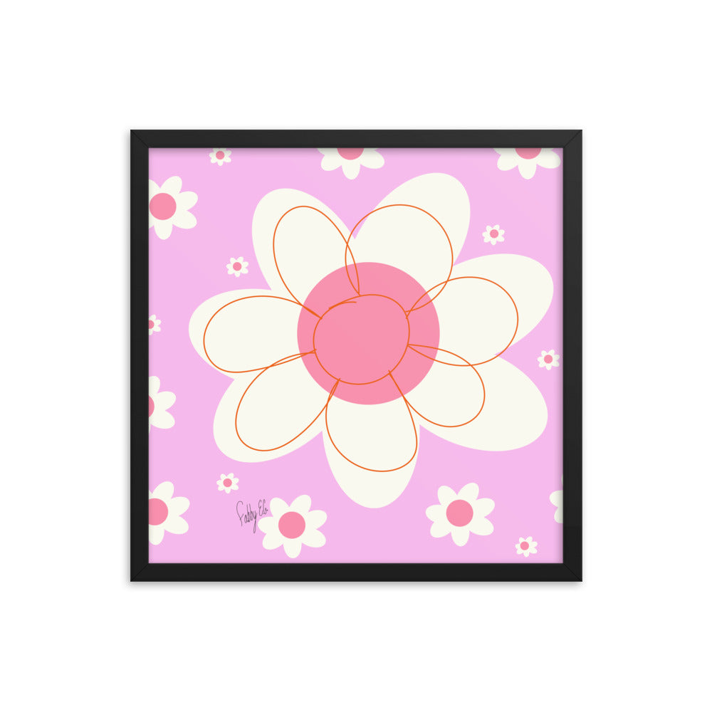 Yellow flower framed poster