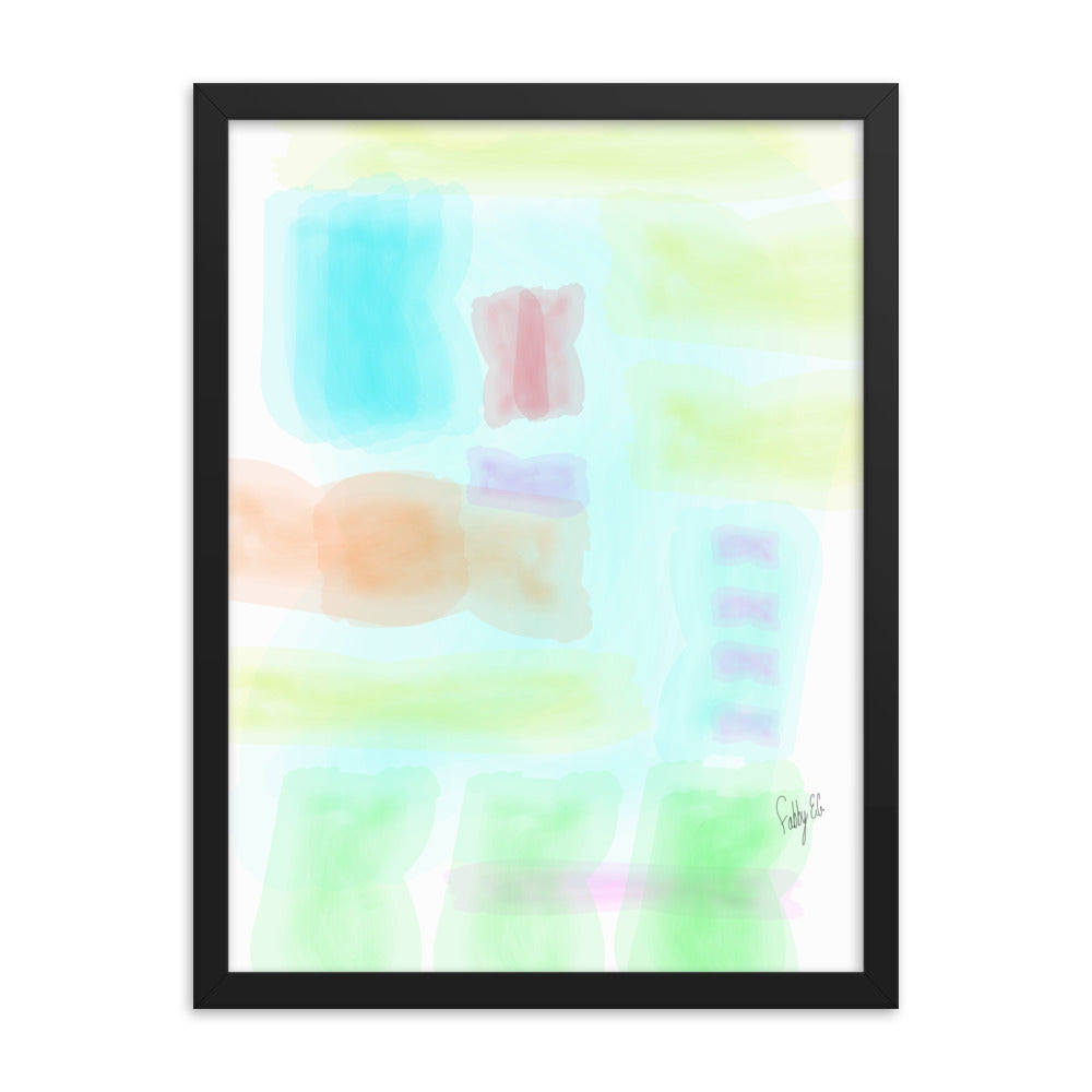 Watercolor abstract framed poster