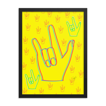 I love you sign language framed poster