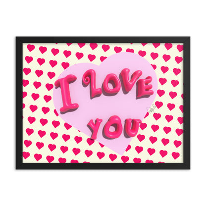 I love you heart framed poster