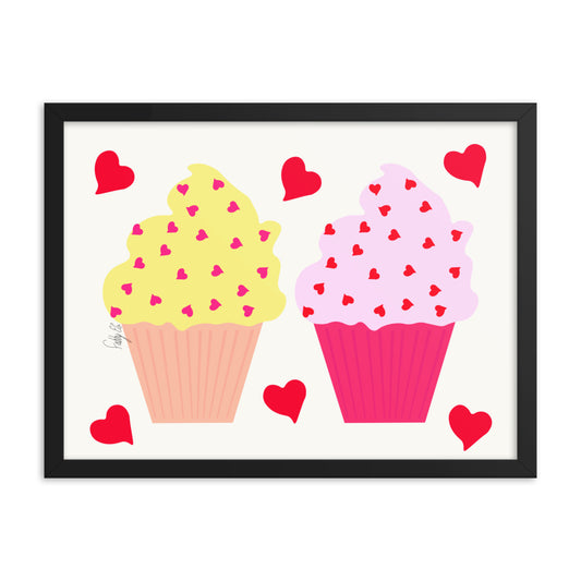 In memory of love cupcakes framed poster