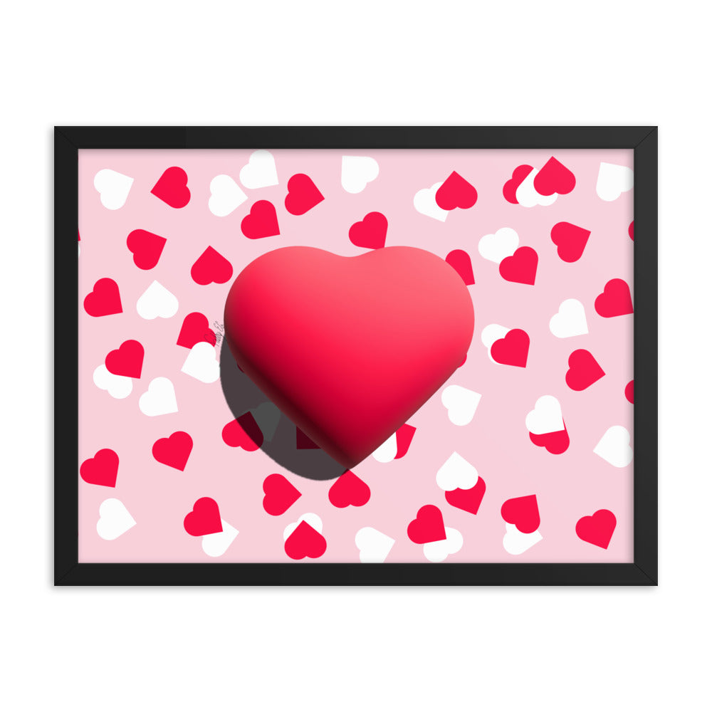 Valentines heart for love framed poster