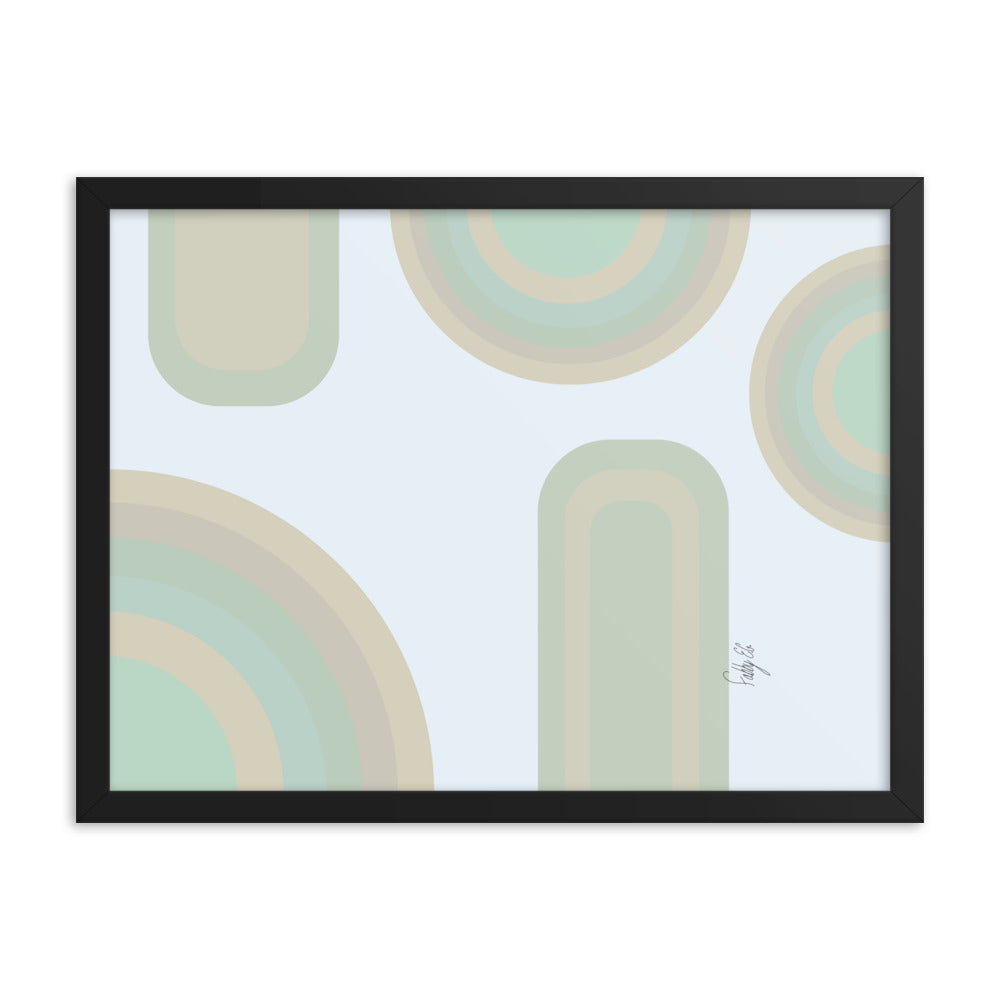 Neutral patterns blue framed poster