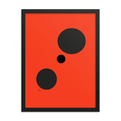 Dots orange framed poster