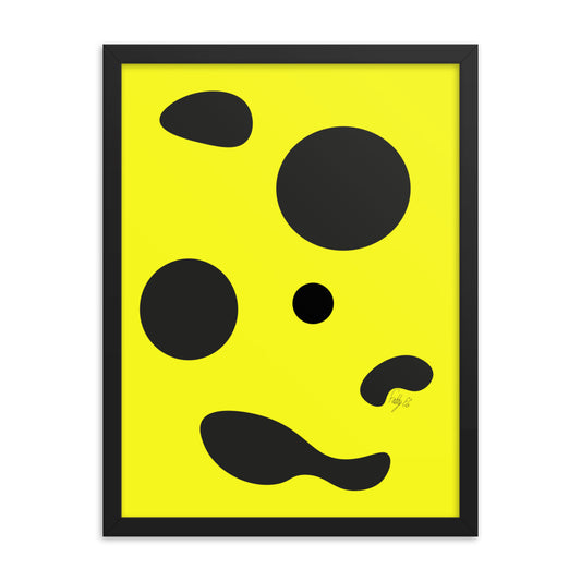 Dots yellow framed poster