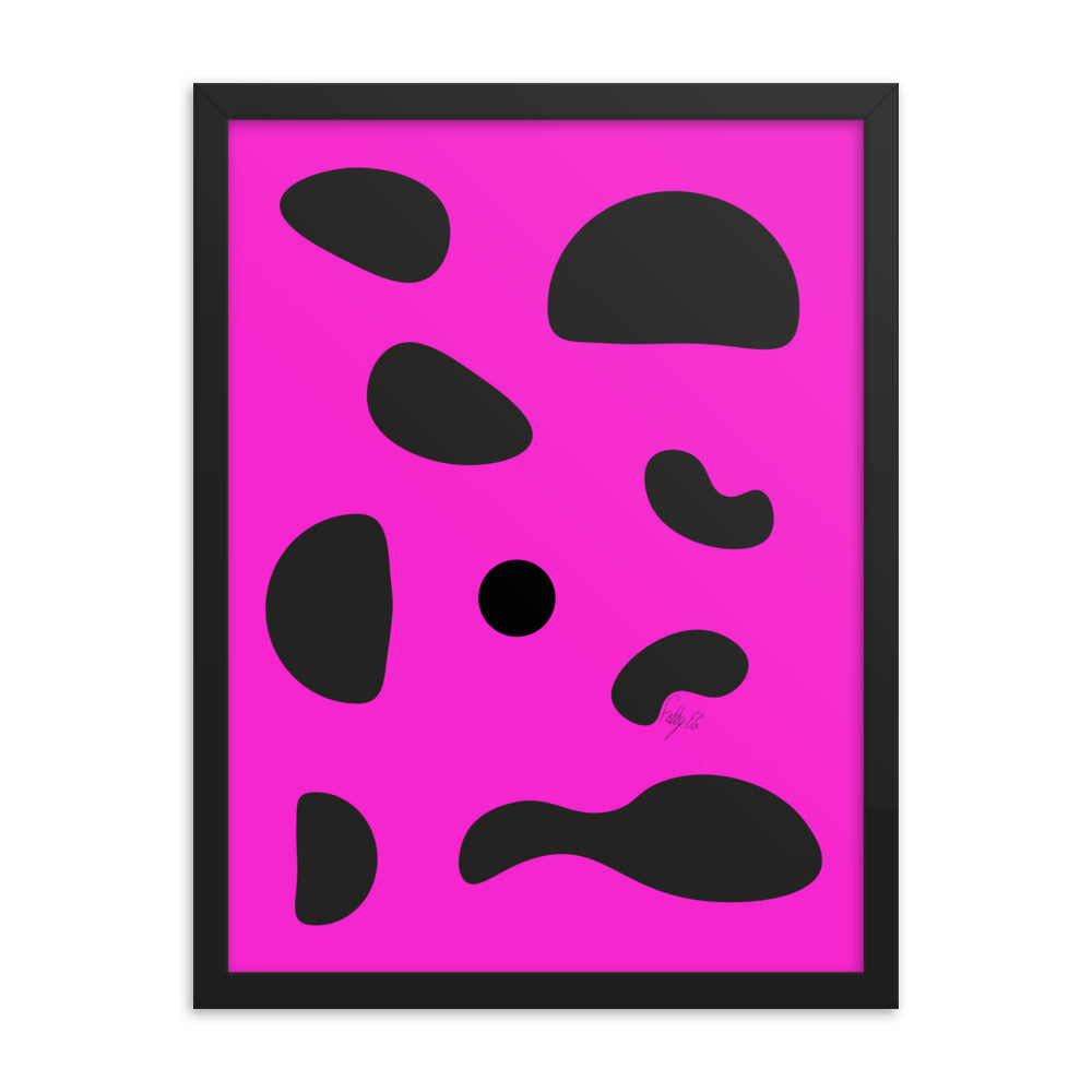 Dots pink framed poster